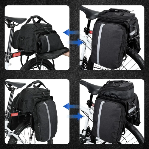 Waterproof bike pannier for the trunk 27L | Bike bag with rain cover and reflectors | Durable 3-in-1 bike bag | ZTB-670
