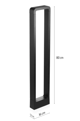 LLM-80CM | Modern standing garden lamp, LED post | Aluminum 80cm, IP54, 10W=1200lm