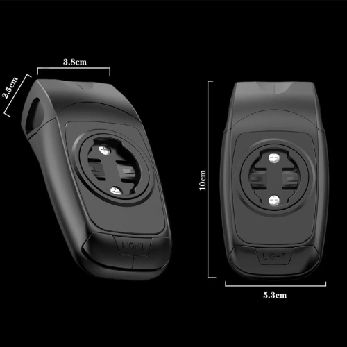 3v1 LED svítilna na kolo s klaksonem | Držák pro GPS navigaci nebo telefon Garmin | Chytré osvětlení s vestavěnou baterií | 05BQ0062