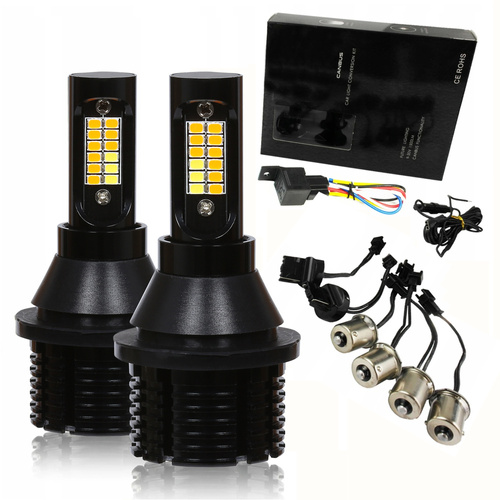 F2-24SMD | DRL 2 em 1 com pisca | 24 lâmpadas SMD 3020 | Luzes diurnas LED | MÁQUINA