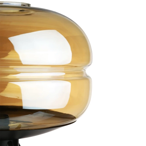 BH-233-BRUN | Stilfuld sengelampe med glasskærm | Moderne bordlampe i glas