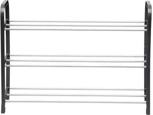 MLS-646-BLACK | Shoe shelf | Shoe cabinet | 3-level shoe limiter | Shoe rack |