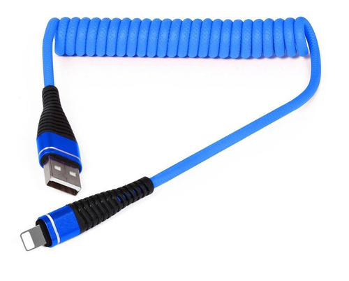 AM32 | Relâmpago 1M | Cabo USB espiral para carregar seu telefone | Carga Rápida 3.0 2.4A