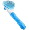 PSC-195-BLAUW | Borstel voor het borstelen van honden- en kattenhaar | Zelfreinigende borstel voor huisdierenverzorging