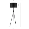 HM113-NERO | Lampada da terra nera | Illuminazione moderna ed elegante per il soggiorno e la camera da letto | Lampada da terra nera con struttura in metallo