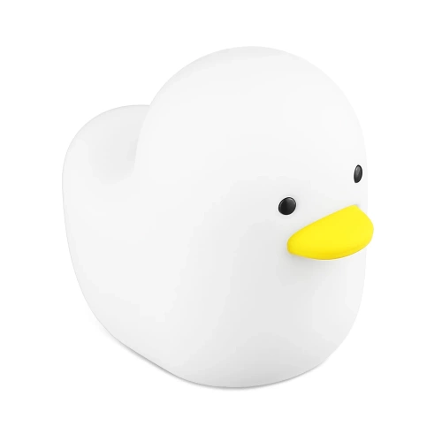 XYD-120-WHITE | Children's night lamp in the shape of a duck | Silicone lamp with two lighting modes