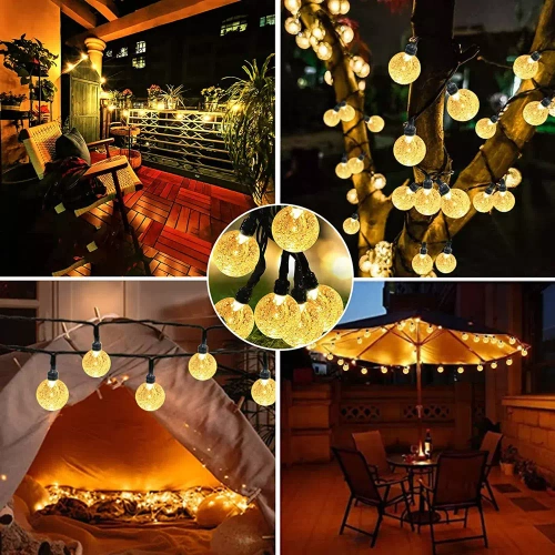 SDC-Q40LED-6M | Ghirlanda solare da giardino a LED | 6 metri, 40 LED