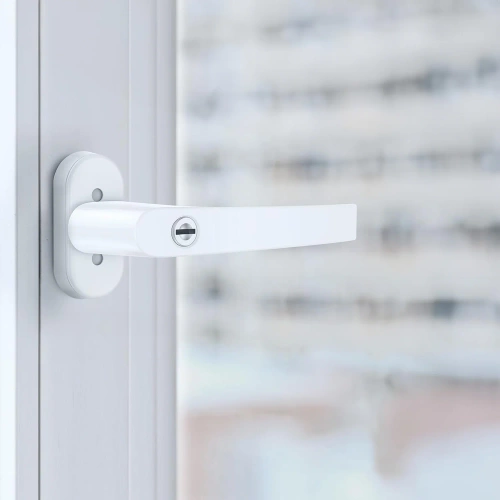 Manija de puerta con cerradura con llave | Blanco | FH-D12-BLANCO