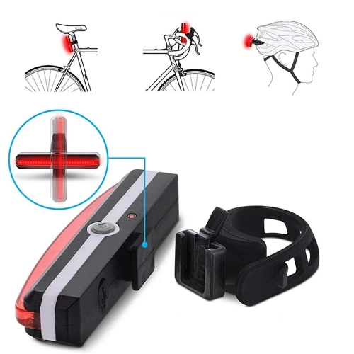 Výkonné COB 100lm zadné svetlo na bicykel | Svetlo na bicykel so vstavanou batériou - nabíjateľné cez USB | Ľahké svetlo na bicykel 40g | BK-L2266