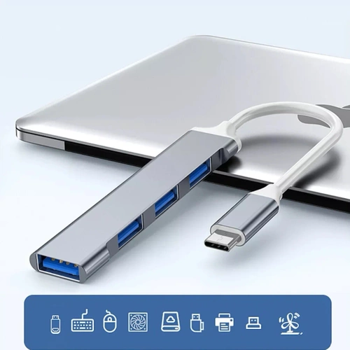 ХАБ | Розгалужувач USB-C на 4x USB-A | адаптер, розгалужувач типу С 4в1