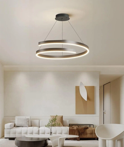 RLO-50CM-50W-B | Modernus pakabinamas šviestuvas 50 cm | Spiralinė LED lempa 50W