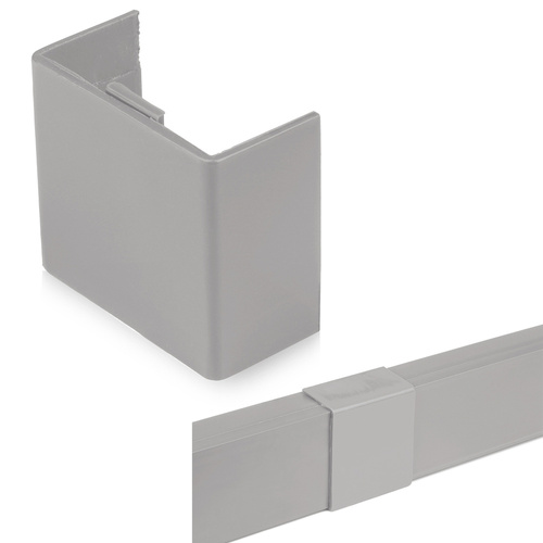 Gerader Verbinder für Abdeckleiste 40x20mm | grau | CDT-02