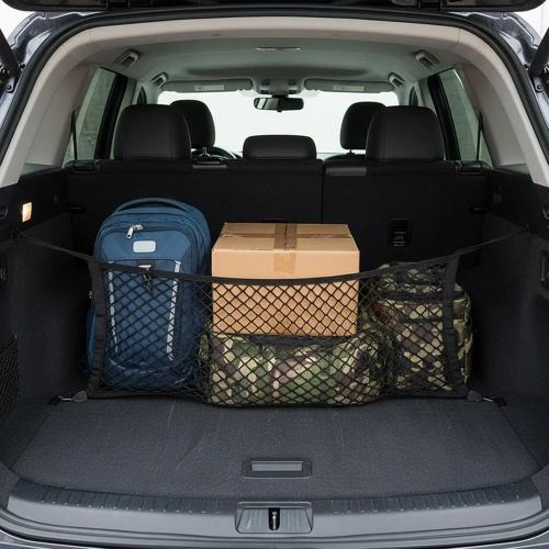 Filet de coffre pour voiture | filet de sécurité élastique 110 x 60 cm | organiseur de bagages | filet de transport | CTM-110*60CM-B