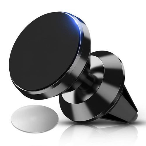 M048-Black | Aluminum magnetic phone holder | 2 plates included