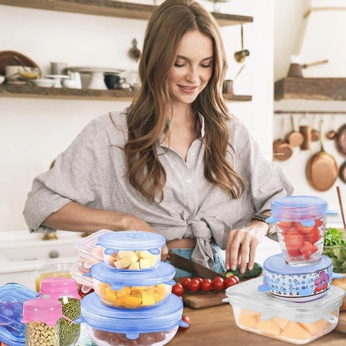 FLR-6PCS-BLUE | Universal silicone lids | Set of flexible covers