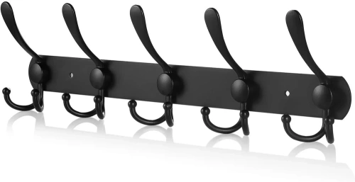 DSW-H05-BLACK | Metal clothes hanger | Towel holder | Wall hanger | Clothes hook