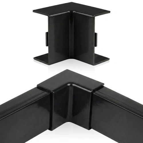 Conector unghiular interior pentru mască cablu | 40 × 20 mm | negru | CDT-04-Black