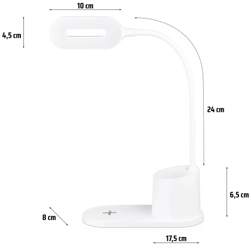 WD-T03-WHITE | Stolná LED lampa s indukčnou nabíjačkou | biely