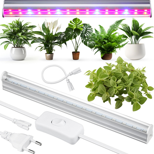 DG-T5-Hvid | Blomster vokse lampe | 6W lampe til dyrkning af planter | Lampe med strømkabel og tilslutningskabel