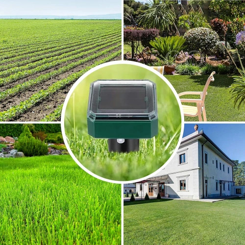 YSJ-1265-ZWART | Insteek-dierenwerend middel | Op zonne-energie | 2 stuks