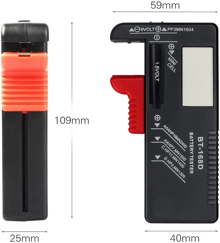BT-168D-BLACK |Battery tester | Digital voltmeter | Universal battery and accumulator tester |