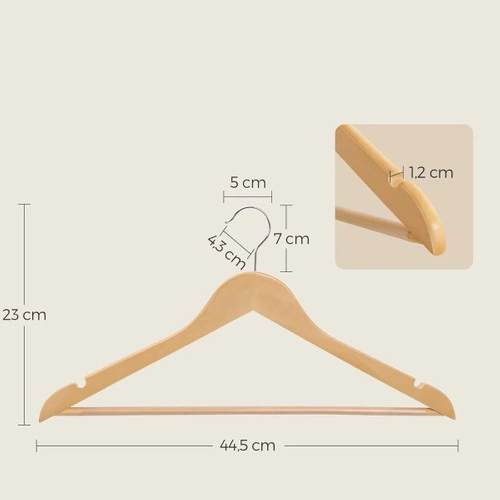 HLD-Z10 | Set of clothes hangers | Wooden wardrobe hangers