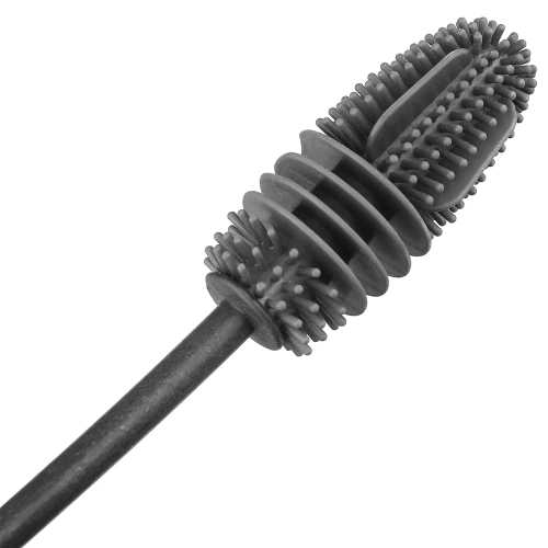 TLH-012-CINZA | Escova longa para lavar garrafas de silicone | Lavadora de vidro