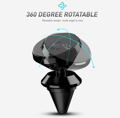 M048-Negru | Suport magnetic din aluminiu pentru telefon | 2 farfurii incluse