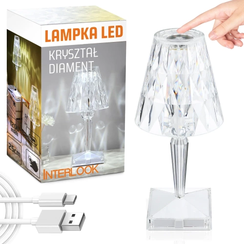 DTL-C03-WYN | Křišťálová noční lampa | Dotyková stolní lampa | Moderní LED lampa