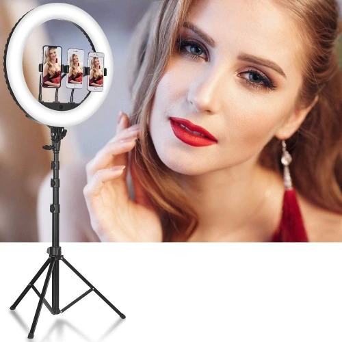 Kit lampe annulaire 45 cm avec trépied 210 cm | lampe professionnelle pour streaming ou maquillage