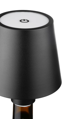 HJA45-BLACK | LED asztali lámpa beépített akkumulátorral | Palackra szerelt asztali lámpa