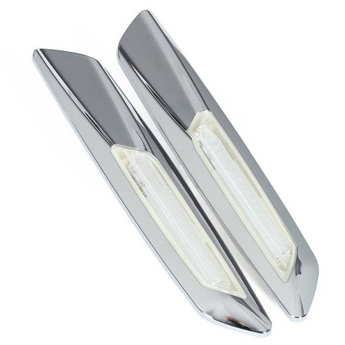 PLCBD003B | LED side direction indicator lamps | clear diffuser, chrome housing | non-dynamic | BMW E90 E91 E92 E93, E60 E61, F10, E81 E82 E87 E88