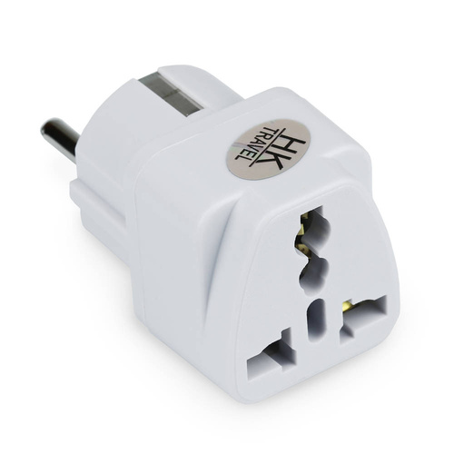 AD-DE89 | Adattatore di rete universale, adattatore da viaggio da prese UK/USA/CN a prese EU/PL | Bianco