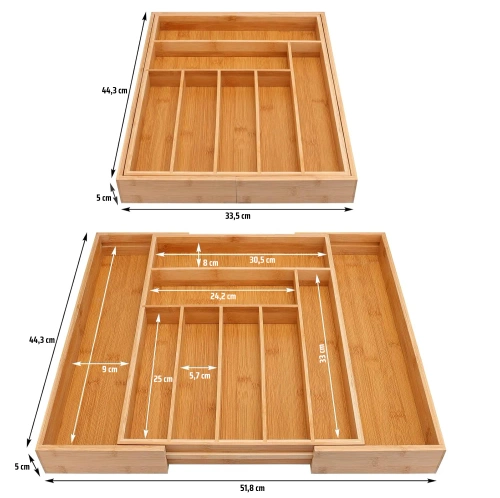 Bestek organizer | Bamboe lade-inzet met 9 vakken | KBT-G944