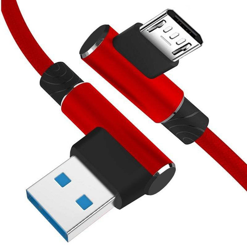 AM30 | Micro USB 2M | Cavo di ricarica per telefono USB angolato | Ricarica rapida 3.0 2,4 A