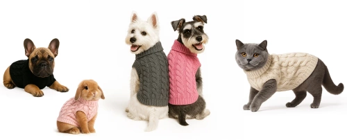 Šiltas golfo megztinis šunims, katėms | L dydis | juoda | PET-014L-BLACK