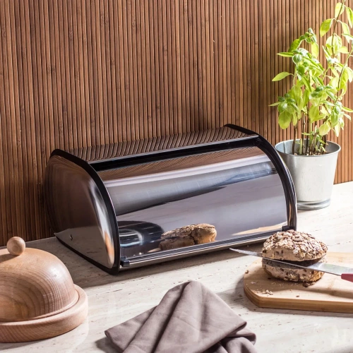 K-001S | Bread storage container | Steel bread | Bread container, rolls