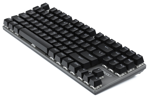 T18 | Žaidimų mechaninė klaviatūra su RGB LED foniniu apšvietimu, trumpais mėlynais jungikliais