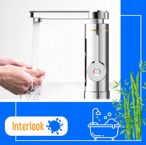 Elektrischer Durchlauferhitzer-Wasserhahn | temperaturregulierbar, optik aus verchromtem Aluminium | RX-011