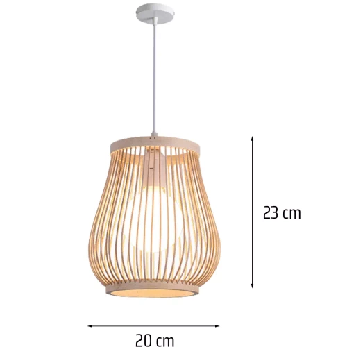 Candeeiro suspenso feito à mão em bambu | BOHO | Lustre chinês