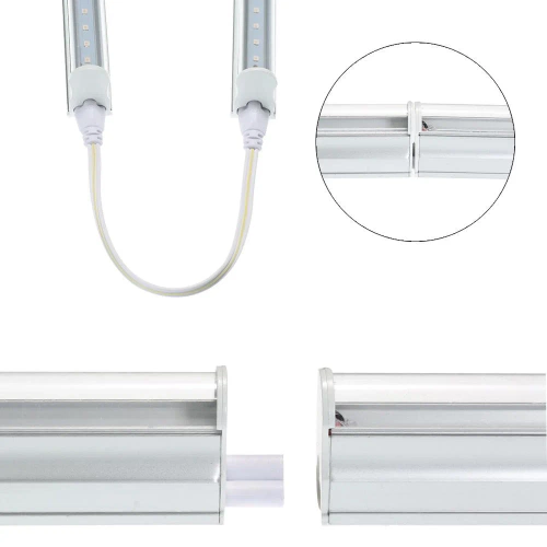 DG-T5-Blanc | Ensemble de 4 lampes de culture de fleurs | Lampe 6W pour la culture des plantes | Lampe avec câble d'alimentation et câble de connexion