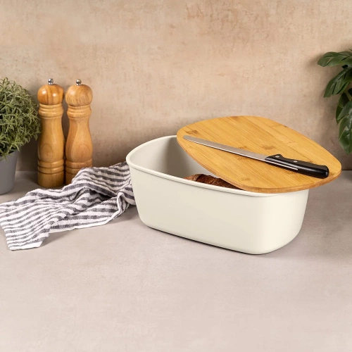 FC-B215 | Bread storage container | Bread box | Roll container with cutting board
