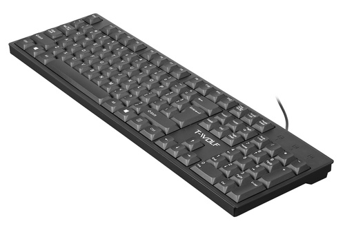 T15 | Wired flat keyboard with numeric keypad, low-profile buttons, for the office, silent