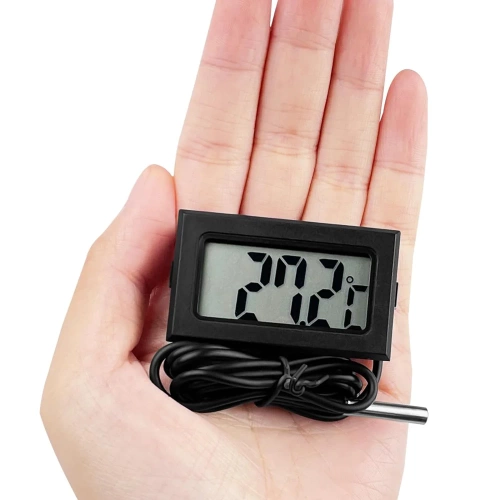 KTM-050-BLACK | Digital thermometer | Mini measuring device with waterproof sensor