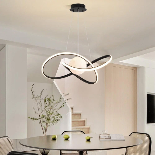 RLT-50CM-60W-B | LED závesné svietidlo 60W | Štýlová 3D mesačná lampa