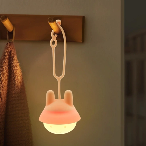 Silikone LED Natlampe Kanin | Bærbar Børnelampe 9 Lysfarver | JL-502