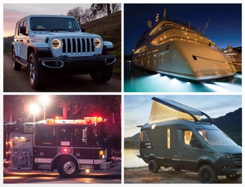 Panou de control 12V 24V IP65 cu USB | Panou de control cu comutatoare iluminate | Încărcător dublu USB 2.1A/5V | Priză de brichetă 12V