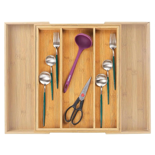 Organizzatore per posate | Inserto per cassetti in bambù | Modello KBT-G513