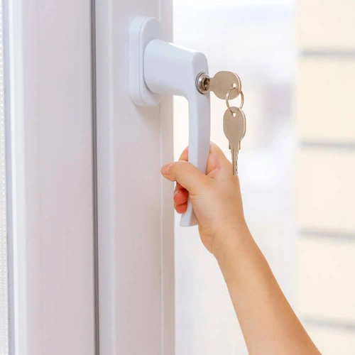 Door handle with key lock | White | FH-D12-WHITE