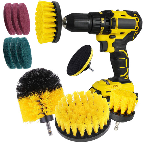 UP-2-10PCS | A set of 10 brushes and cleaning pads for mounting in a drill / screwdriver